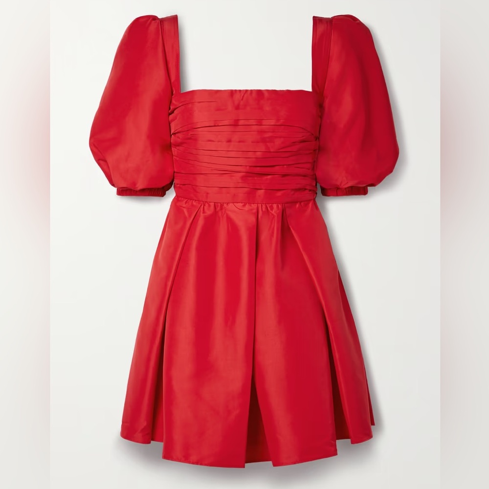 Self Portrait Red Mini Taffeta Dress Sz 8